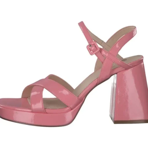 La Strada 2201027, Plateau-Sandaletten, Damen, coral wrinkle patent