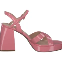 La Strada 2201027, Plateau-Sandaletten, Damen, coral wrinkle patent