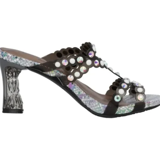 Laura Vita Nino 06, Plateau-Pantoletten, Damen, Schwarz/Silber