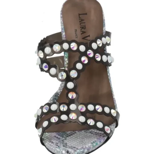 Laura Vita Nino 06, Plateau-Pantoletten, Damen, Schwarz/Silber