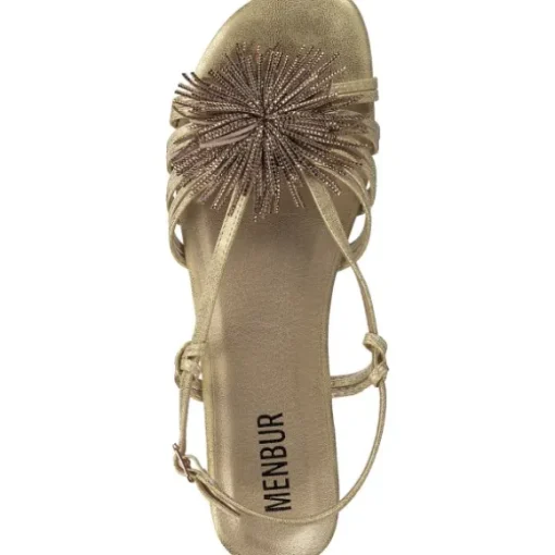 Menbur 25414, Keilsandaletten, Damen, gold