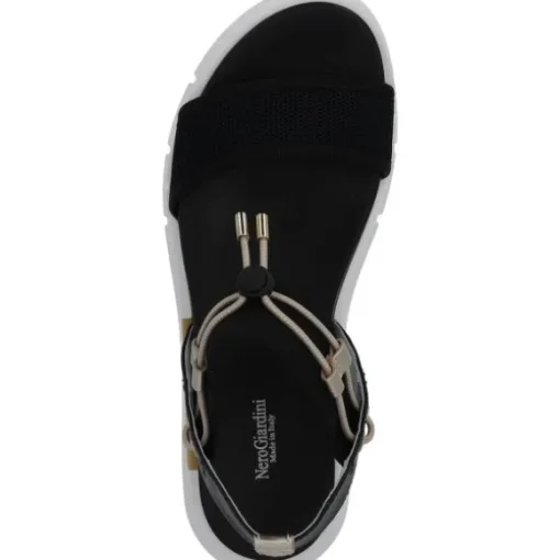 NeroGiardini E410700D, Keilsandaletten, Damen, Schwarz (Nero)