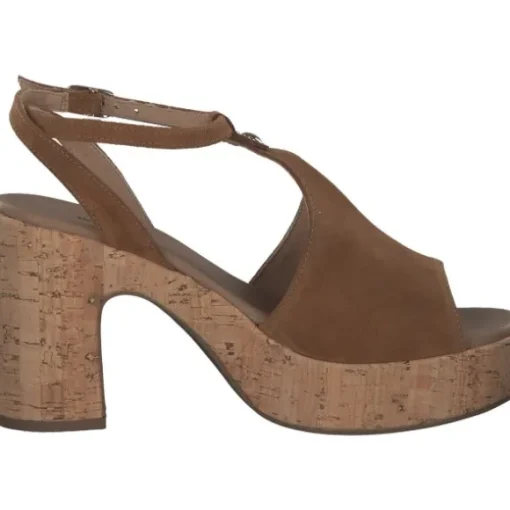 NeroGiardini E307671D, Plateau-Sandaletten, Damen, tabacco