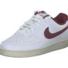Nike DH3158-106 Court Vision Low, Schnürschuhe, Damen, white/team red-muslin-mtlc gold