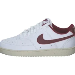 Nike DH3158-106 Court Vision Low, Schnürschuhe, Damen, white/team red-muslin-mtlc gold