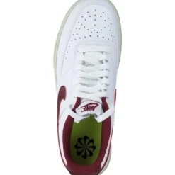 Nike DH3158-106 Court Vision Low, Schnürschuhe, Damen, white/team red-muslin-mtlc gold