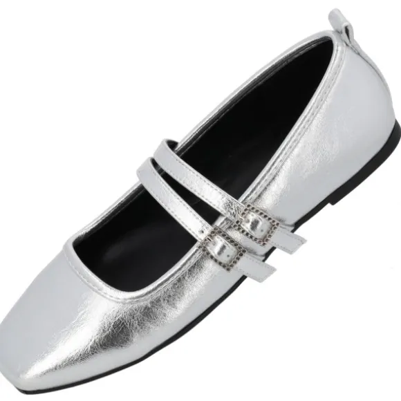 Palado Biaruk by Sila Sahin, Riemchenballerinas, Damen, Silber