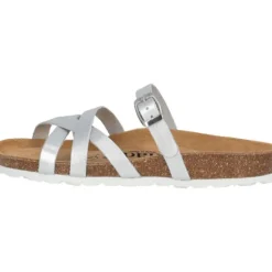 Palado Cruisi Premium Leather, Pantoletten, Damen, Silber Metallic