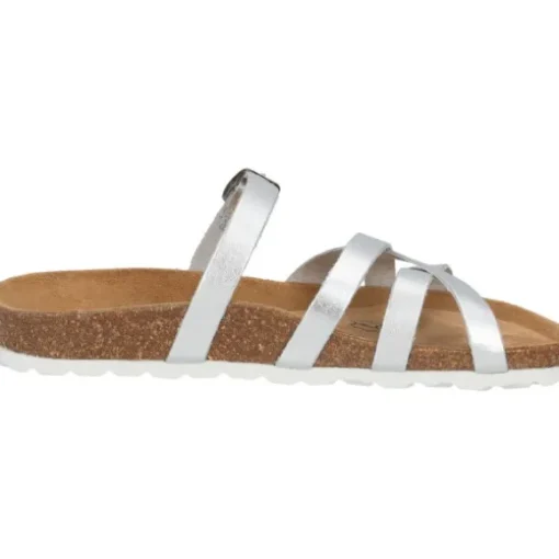 Palado Cruisi Premium Leather, Pantoletten, Damen, Silber Metallic