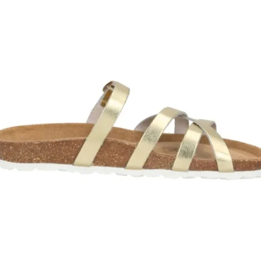 Palado Cruisi Premium Leather, Pantoletten, Damen, Gold Metallic