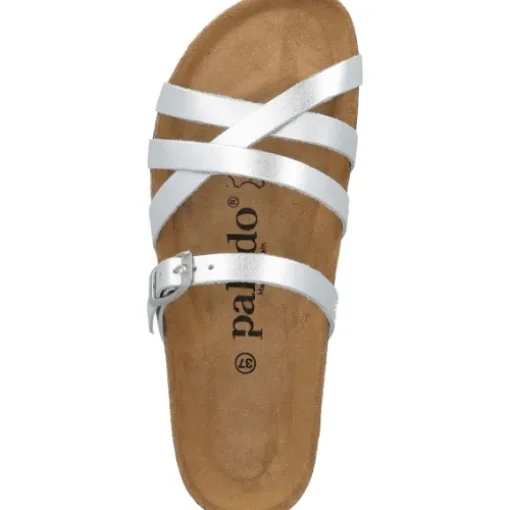 Palado Cruisi Premium Leather, Pantoletten, Damen, Silber Metallic