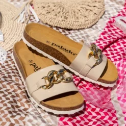 Palado Gozo, Pantoletten, Damen, Beige Lack