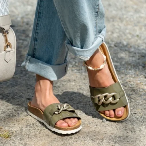 Palado Gozo, Pantoletten, Damen, Khaki Lack