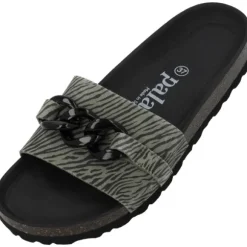Palado Gozo Zebra, Pantoletten, Damen, Olive