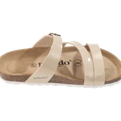 Palado Ikaria, Pantoletten, Damen, Beige Lack/Weiß