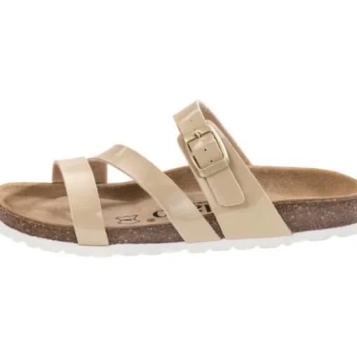Palado Ikaria, Pantoletten, Damen, Beige Lack/Weiß