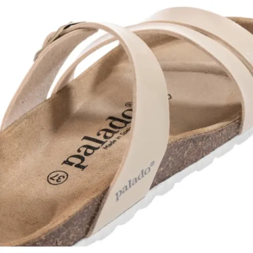 Palado Ikaria, Pantoletten, Damen, Beige Lack/Weiß
