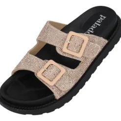 Palado Irisa, Plateau-Pantoletten, Damen, Bronze Strass