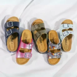 Palado Kids Korfu B, Pantoletten, Kinder, Dunkelblau/Camou