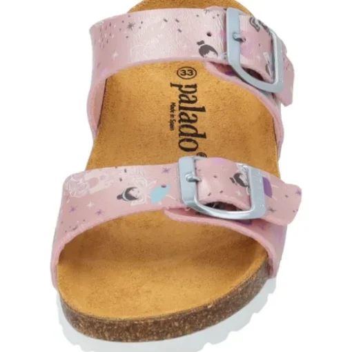 Palado Kids Samos G Print, Pantoletten, Kinder, Rosa Metallic Fairy
