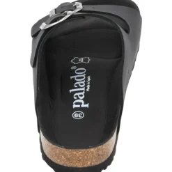 Palado Korfu Oiled Premium Leather, Pantoletten, Damen, Schwarz