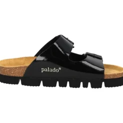 Palado Korfu PL Lack, Plateau-Pantoletten, Damen, Schwarz