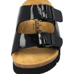 Palado Korfu PL Lack, Plateau-Pantoletten, Damen, Schwarz