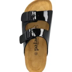 Palado Korfu PL Lack, Plateau-Pantoletten, Damen, Schwarz