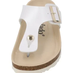 Palado Kos BEGS by Sila Sahin, Zehentrenner, Damen, Weiß Metallic