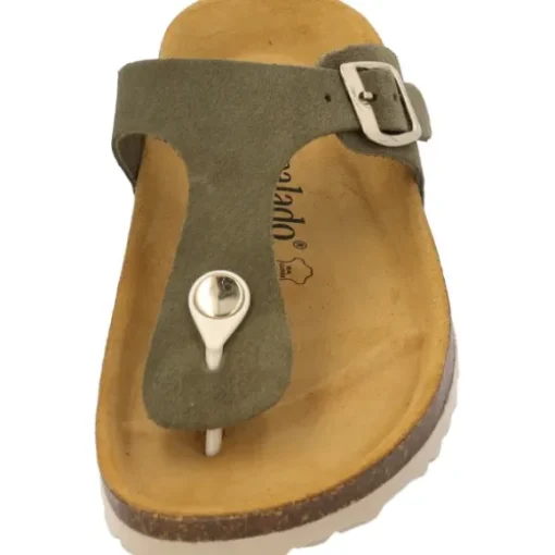 Palado Kos Suede Premium Leather, Pantoletten, Damen, Khaki