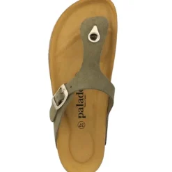 Palado Kos Suede Premium Leather, Pantoletten, Damen, Khaki