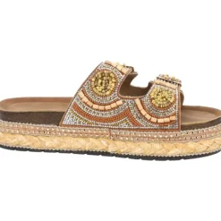 Palado Luberos by Sila Sahin, Plateau-Pantoletten, Damen, Camel