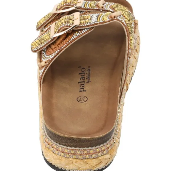 Palado Luberos by Sila Sahin, Plateau-Pantoletten, Damen, Camel