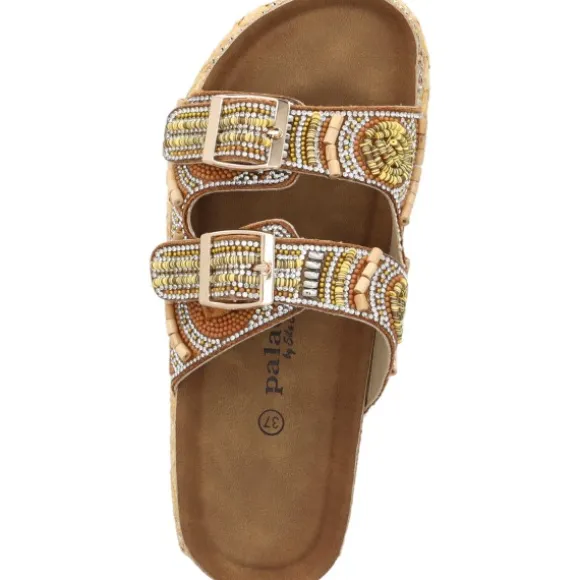 Palado Luberos by Sila Sahin, Plateau-Pantoletten, Damen, Camel