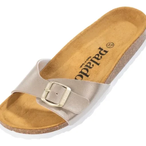 Palado Malta Metallic, Pantoletten, Damen, Beige/Weiß