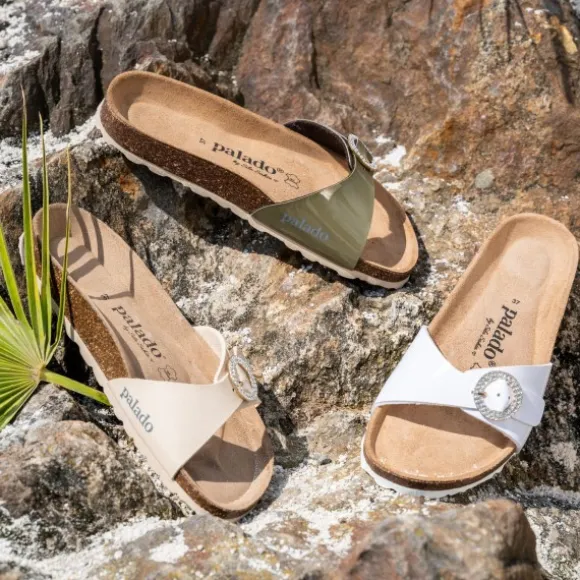 Palado Malta RD by Sila Sahin, Pantoletten, Damen, Khaki Lack