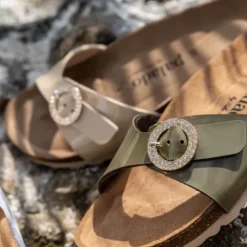 Palado Malta RD by Sila Sahin, Pantoletten, Damen, Khaki Lack