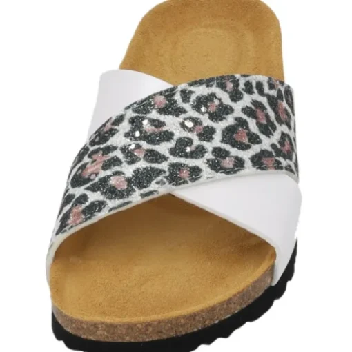 Palado Rianel Wild by Sila Sahin, Pantoletten, Damen, Weiß Leo