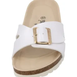 Palado Tinos BEGS by Sila Sahin, Pantoletten, Damen, Weiß Metallic