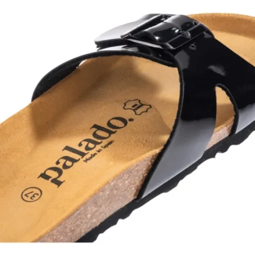 Palado Tinos, Pantoletten, Damen, Schwarz/Schwarz Lack