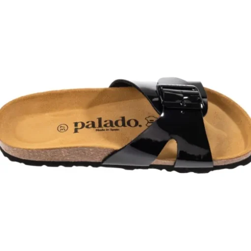 Palado Tinos, Pantoletten, Damen, Schwarz/Schwarz Lack