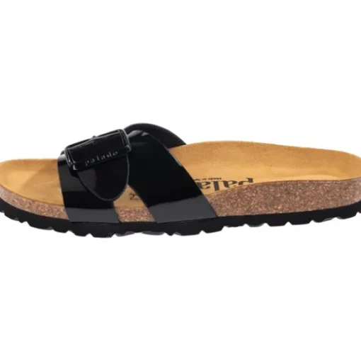 Palado Tinos, Pantoletten, Damen, Schwarz/Schwarz Lack