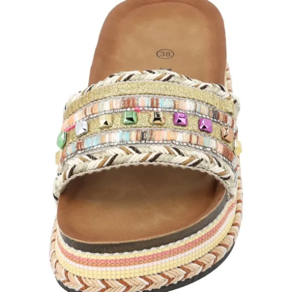 Palado Vaphine by Sila Sahin, Plateau-Pantoletten, Damen, Gold