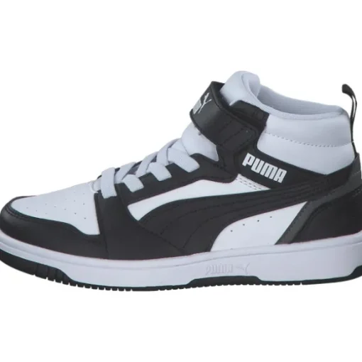 Puma 393832/001 Rebound V6 Mid AC+PS, Stiefel, Kinder, puma white-puma black-shadow