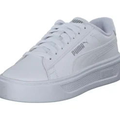Puma Smash Platform v3 390758, Schnürschuhe, Herren, WHITE/SILVER