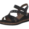 Remonte D3064, Plateau-Sandaletten, Damen, schwarz/schwarz/schwarz