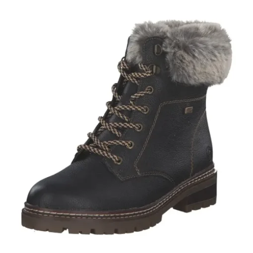 Remonte D0B74, Schnürstiefel, Damen, schwarz/murmel/schwarz