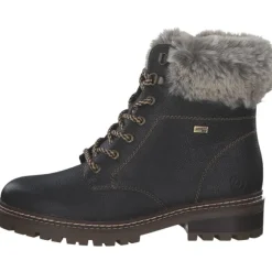Remonte D0B74, Schnürstiefel, Damen, schwarz/murmel/schwarz