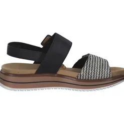 Remonte D1J53, Keilsandaletten, Damen, schwarz-crema/schwarz