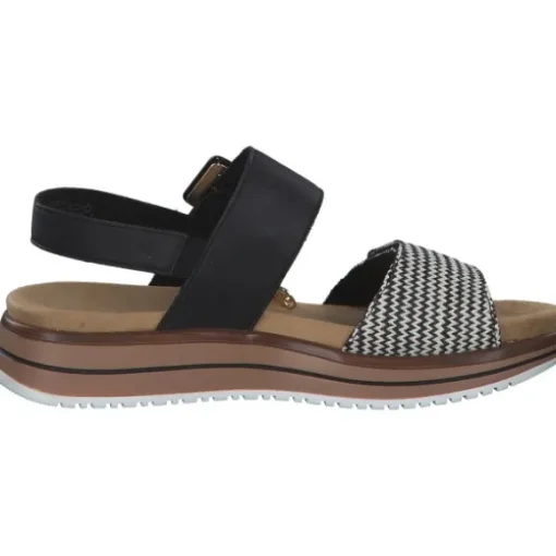 Remonte D1J53, Keilsandaletten, Damen, schwarz-crema/schwarz